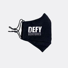 Load image into Gallery viewer, Defy Ventures Black on Black Premium Stitch Face Mask