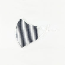 Load image into Gallery viewer, Premium Stitch Striped Navy / Organic White Denim Mask