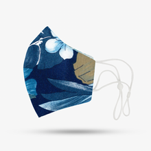 Load image into Gallery viewer, Premium Stitch Blue Floral Mask