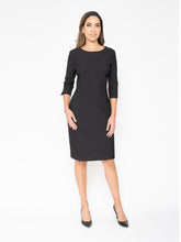 Load image into Gallery viewer, black mid sleeve work dress
