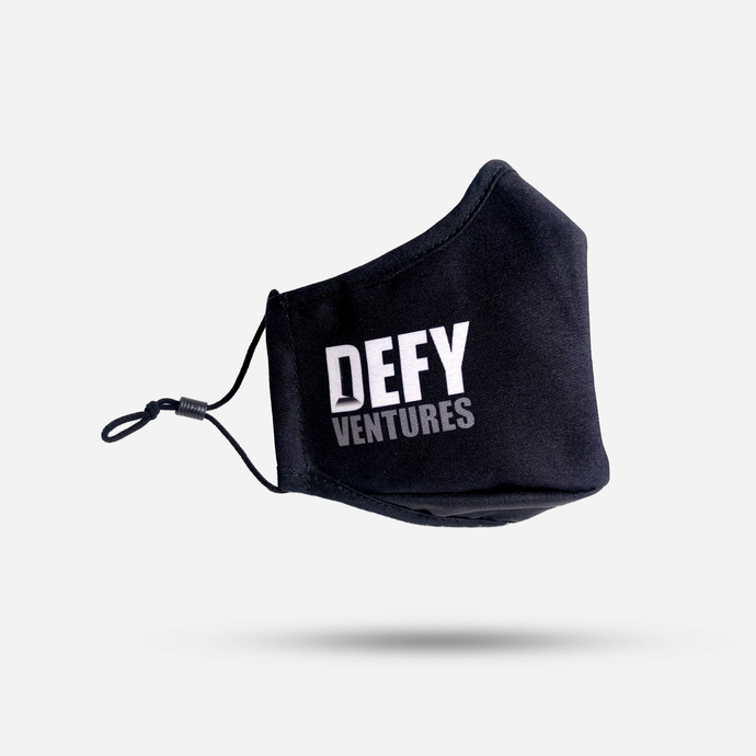 Defy Ventures Black on Black Premium Stitch Face Mask