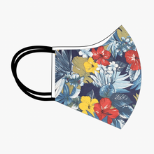 Load image into Gallery viewer, Premium Stitch Blue Floral Mask
