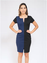 Load image into Gallery viewer, Black/Blue work dress
