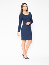 Load image into Gallery viewer, Blue Long Sleeve Work Dress

